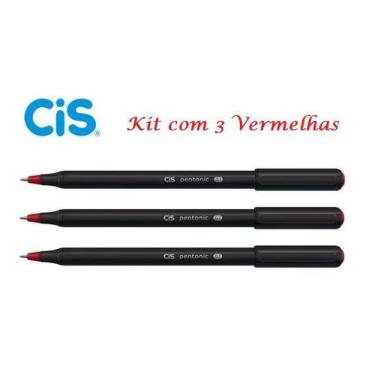 Imagem de Caneta Esferográfica Pentonic 0,7 Cis - Kit Com 3 Vermelhas