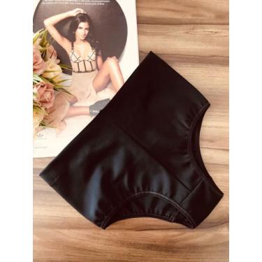 Imagem de Calcinha cinta básica em cetinete cor preta - HS Lingerie, G