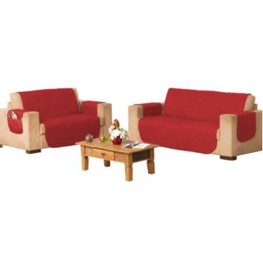 Imagem de Kit Protetor De Sofá P 3 E 2 Lugares Vermelho - M.a Enxovais