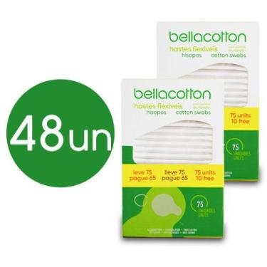 Imagem de Haste Flexivel Cotonete Bellacoton 48 caixas com 75 unidades - Bellaco