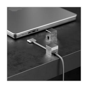 Imagem de N2U Suporte de cabo de metal ou correia, prendedor de fios para Lightning, USB-C, micro cabos – Organizador de cabos de metal antiderrapante com design minimalista para mesa de cabeceira, mesa,