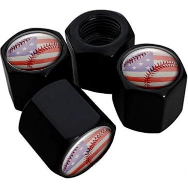 Imagem de Tampas de haste de válvula de pneu de metal, pacote com 4, tampas de haste de roda de carro, tampas de válvula de ar universais de alumínio para carros, caminhões, SUVs, bicicletas, motocicletas