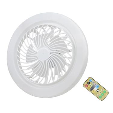 Imagem de CIADAZ E27 Ventilador pequeno com luz de teto silencioso com luz LED Temperatura de cor ajustável Lâmpada de ventilador regulável Velocidades de ventilador ajustáveis Temporizador de 1H / 2H / 4H com