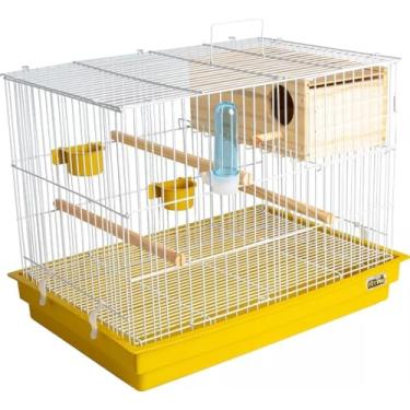 Imagem de CRIADEIRA GAIOLA COM NINHO CALOPSITA PERIQUITO AVES PASSÁROS GRANDE(BRANCO/AMARELO)