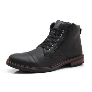 Imagem de Bota Masculina Casual Confortável Zíper Estilo - Épico, 41, Preto