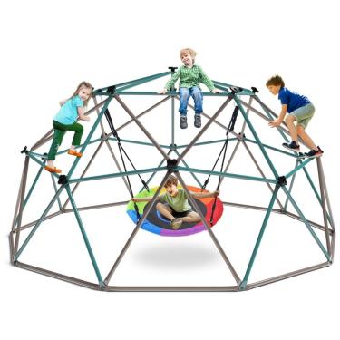 Imagem de Balanço de Cúpula para Escalada de 3 metros Hapfan com Balanço de Pires, Ginásio Infantil para Área Externa, Montagem Fácil, Resistente