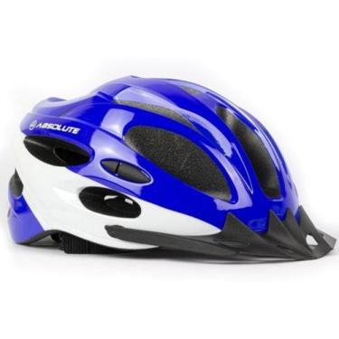 Imagem de Capacete Ciclismo Bike Absolute Nero Wt032 Led Pisca Viseira, Azul/Bra