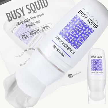Imagem de Aplicador de protetor solar recarregável Busy Squid para crianças e adultos para rosto e corpo, escova aplicadora de loção