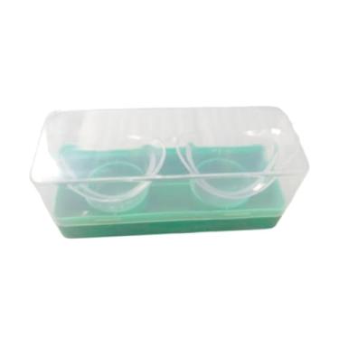 Imagem de Zialofi 2 peças de copos de silicone para lavagem dos olhos, copos de limpeza para enxágue dos olhos com recipiente de armazenamento, copo medidor macio à, Caixa Verde