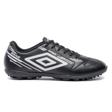 Imagem de Chuteira de Society Infantil Umbro Brave Jr, Preto, Branco, 31