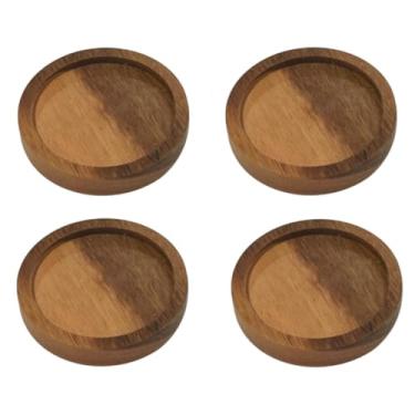 Imagem de Kit 4 Bolachas Porta Copos Apoio de Madeira