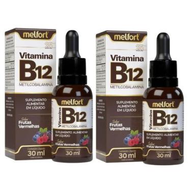 Imagem de Kit 2x Vitamina B12 Metilcobalamina em Gotas Sabor Frutas Vermelhas 30
