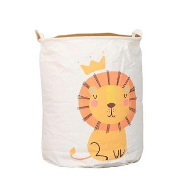 Imagem de Cesto Multiuso Organizador De Brinquedos Leão Laranja 40X50