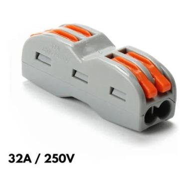 Imagem de Kit 50 Conector 2 Vias 32a / 250v Compacto Elétrico Emenda - Generica