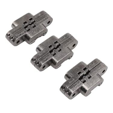Imagem de Ymiko Dobradiças Ocultas Do Armário, 3 Pcs 43mm Dobradiças Mini Bloqueio De Porta Dobradiças Escondidas Dobradiça Do Armário De Canto Invisível 180 Graus Liga De Zinco Dobradiça Cruz