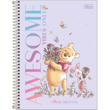 Imagem de Tilibra - Caderno Espiral Capa Dura Universitário Connect 10 Matérias Pooh 160 Folhas - Awesome Vibes Only Fundo Lilás