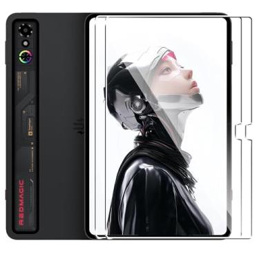 Imagem de Suttkue Película protetora de tela Red-magic Astra de 9,6 polegadas, dureza 9H, antiarranhões, vidro temperado, compatível com capas, antiarranhões, (pacote com 2)