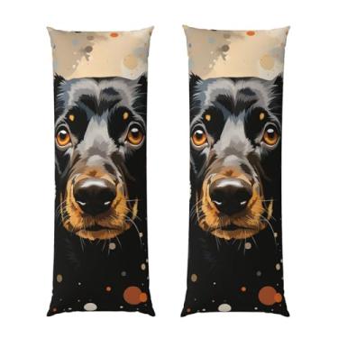 Imagem de Capa de travesseiro corporal com zíper oculto, fronha longa de microfibra macia respirável para travesseiro corporal, bolinhas coloridas e capas de travesseiro de cachorro para dormir presente de cama