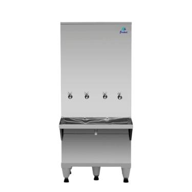 Imagem de Bebedouro Industrial de Coluna Frisbel 200 Litros 4 Torneiras Geladas Inox - 220V