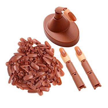 Imagem de DYNWAVE Mão de Ajustável para de Acrílico para Treinamento de Unhas, Conjunto com Base Marrom