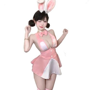 Imagem de SINGUYUN Lingerie feminina cosplay sexy mini vestido de dormir boneca anime fofa roupa íntima festa boate colado ao corpo (2169rosa, tamanho único)
