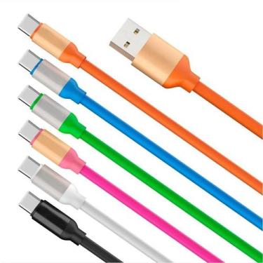 Imagem de Cabo Carregador Tipo C Turbo 2 Metros Reforçado emborrachado Colorido 