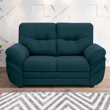 Imagem de Sofá 2 Lugares Linoforte Francis com Almofadas Fixas e Revestimento em Suede 152cm de Largura