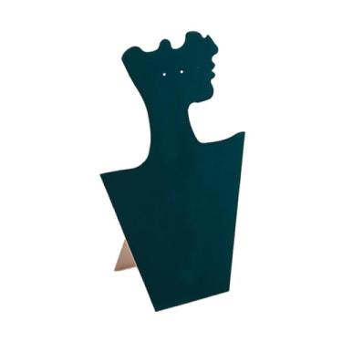 Imagem de YIJU Suporte de exibição de colar de veludo, decoração de exposição de joias, loja de acessórios, suporte de armazenamento de colar, manequim, brinco, Verde
