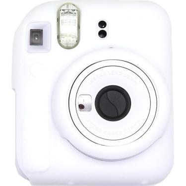 Imagem de BMAOLLONGB Capa para câmera Mini 12, capa de borracha fina e leve de silicone para Fujifilm Instax Mini 12 (branca, geada)