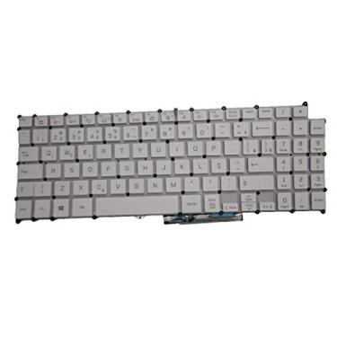 Imagem de Teclado retroiluminado notebook para LG 15Z970-E.BH71P1 15Z970-LR10K 15Z970-T.AA75E1 15Z970-U.AAS5U1 15Z970-HA75K Brasil BR Branco Sem moldura
