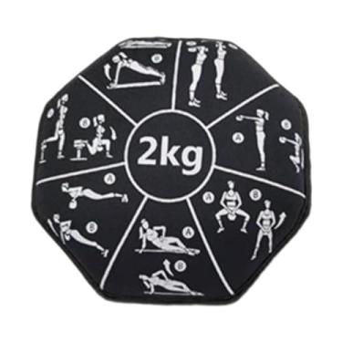 Imagem de rockible Saco de areia macio para exercícios com halteres, ferramenta doméstica compacta e redonda para treinamento de 2 kg, peso fitness para ioga e, Preto