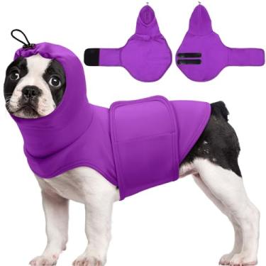 Imagem de MIGOHI Moletom com capuz calmante para cães médios, coletes de ansiedade de fogos de artifício, envoltório de orelha para cães para reduzir a ansiedade e o estresse, separação, viagem, alívio da