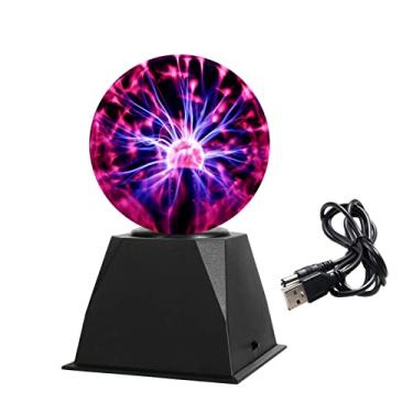 Imagem de Gresus Lâmpada mágica de plasma de 12 cm - Lâmpada de plasma interativa alimentada por USB sensível ao toque e ao som, globo de esfera de nebulosa, presente educacional de ciências para decorações