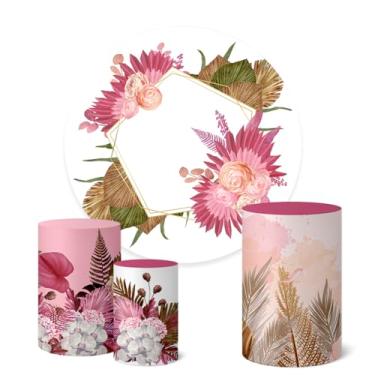 Imagem de Trio Capas Cilindro + Painel Redondo 1,50m Flores (Flores K1FLS049)