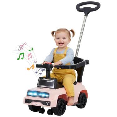 Imagem de Carrinho Passeio Infantil Empurrador Criança Bebê Andador Rosa, Verde 