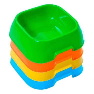 Imagem de Comedouro Para Cães Gatos Quadrado Pet G Misto Alvorada 1 L
