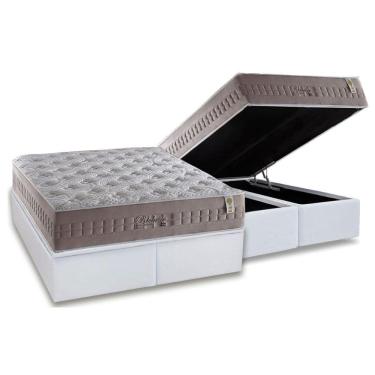 Imagem de Cama Box Baú Queen: Colchão Molas Anjos RichesseBase Courano White(158x198)