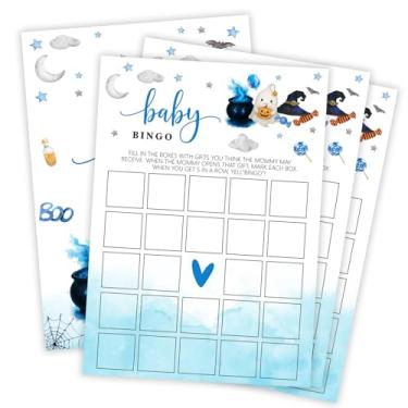 Imagem de OXRUN Hilarious Baby Shower Games, 30 Double-Sided Halloween Baby Bingo Game Cards for Little Ghost Gender Reveal Spooky Party Favor Supplies - C03
