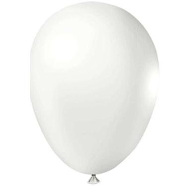 Imagem de Balão Látex Tradicional Redondo 5 Liso Branco - 50 Un