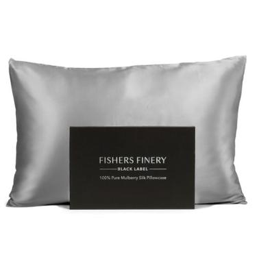 Imagem de Fronha Fishers Finery 30 mm 100% pura, seda amora, prata