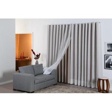 Imagem de Cortina Ge De Linho 4,0 M X 2,5M Sala E Quarto Corta Luz - Confort Con