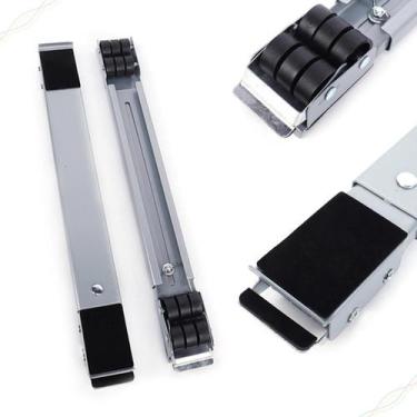 Imagem de Base Suporte Rodinhas Geladeira Máq. Lavar Ajustável 200kg - Shopbr