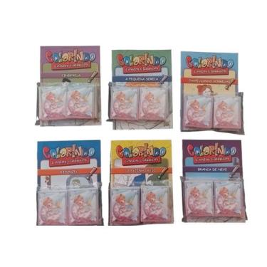 Imagem de Kit 12 Mini Livros de Colorir com História Classicos + 12 Jogo da Memó