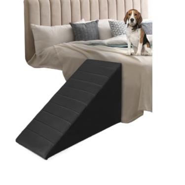Imagem de Rampinha Escadinha Escadas para Pet Cachorro Gatos Animais Escadas Pet, Rampa para Cães e Gatos Subir na Cama Conforto e Segurança para Seu Com panheiro(PRETO)