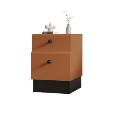 Imagem de ZzleoyuUUs-12 Mesa de chá para casa, quarto, quarto de hóspedes, pequena mesa de cabeceira de madeira, armário mezanino lateral estreito, mesa de chão marrom simples (XS)