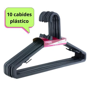 Imagem de Cabide plástico adulto 10 unidades Sanremo PR9103-10D