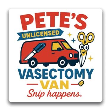 Imagem de Magnet Me Up Van de vasectomia sem licença Pete, ímã Snip Happens - Ímã engraçado de carro de 12,7 cm - Decalque magnético hilário - Presente mordaça - Impresso UV, vinil durável, carro, geladeira
