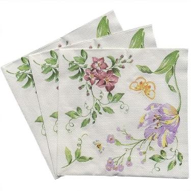Imagem de Bamsod 13 x 13 20 guardanapos florais de papel, guardanapos decorativos para decoupage guardanapos de flores bonitas guardanapos florais de Natal guardanapos chiques gastos guardanapos rosa