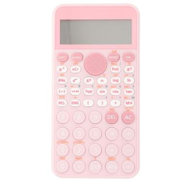 Imagem de Calculadora científica para estudantes, calculadora eletrônica portátil rosa com visor para exames e competições de contabilidade de ciências matemáticas