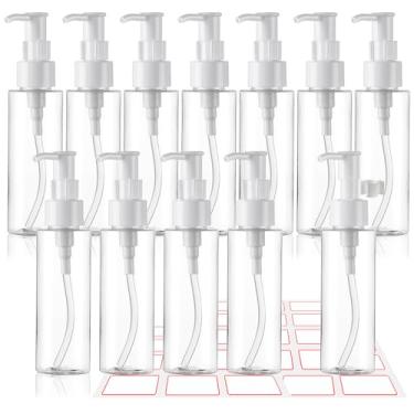Imagem de Cosywell Dispensador de garrafas de plástico aprovado pela TSA, pacote com 12, recipiente portátil recarregável, frasco dispensador de loção de plástico transparente para óleo de limpeza facial, xampu